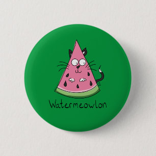 Funny Cat Watermelon Cute Kids 6 Cm Round Badge