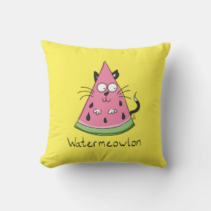 Funny Cat Watermelon Cute Kids Cushion