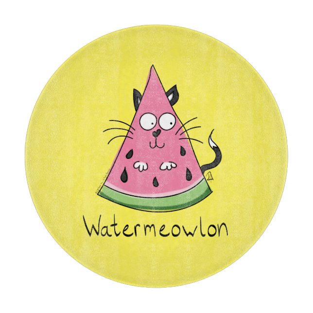 Funny Cat Watermelon Cute Kids Cutting Board (Front)