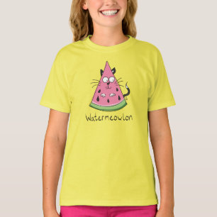 Funny Cat Watermelon Cute Kids T-Shirt