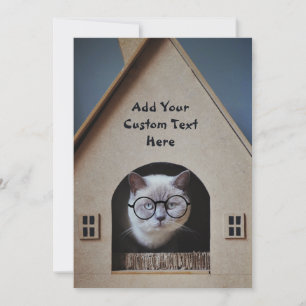 Funny Cat Wearing Glasses Customise with Your Text