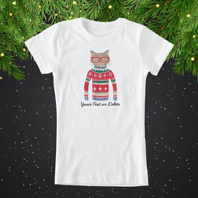 Funny Cat Wearing Glasses, Ugly Christmas Sweater (Creator Uploaded)