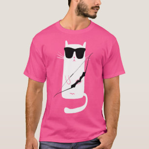 Funny Cat Wearing Sunglasses Archery T-Shirt