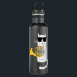 Funny Cat Wearing Sunglasses Playing French Horn P 710 Ml Water Bottle<br><div class="desc">Funny Cat Wearing Sunglasses Playing French Horn Pullover</div>