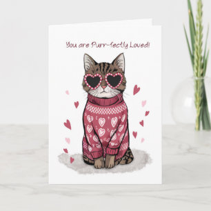 Funny Cat Wearing Sunglasses Valentines Day Card