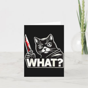 Funny Cat What Humourous Halloween Black Cat Men Card