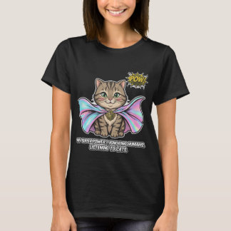 Funny Cat Whisperer Superpower Tabby Cape Comic T-Shirt