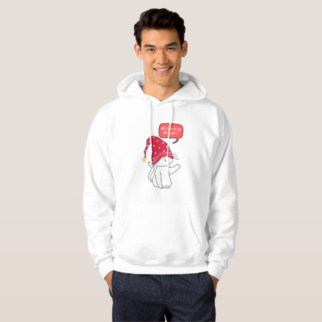 funny cat, who turned off the light? hoodie (Front Full)