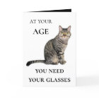 Funny Cat Wine Glasses Birthday Greeting Card