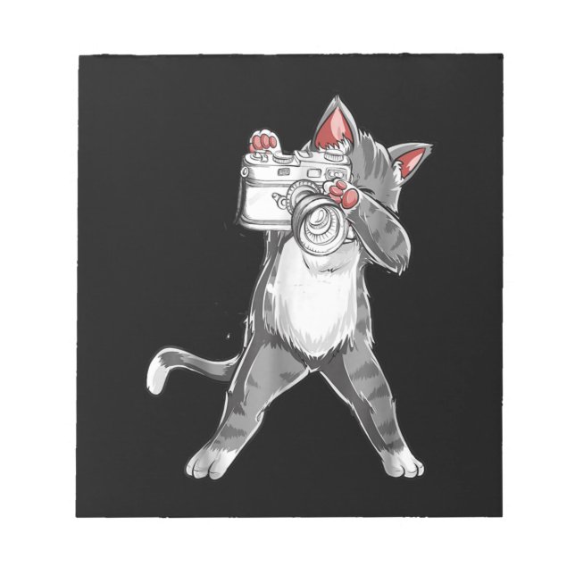 Funny Cat With A Camera Photography Notepad (Front)