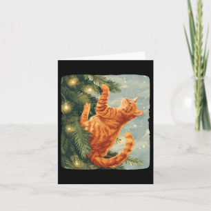 Funny Cat With Christmas Trees For Climbing Cats L Card