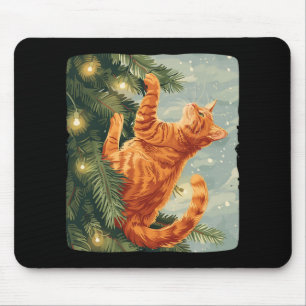 Funny Cat With Christmas Trees For Climbing Cats L Mouse Mat