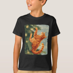 Funny Cat With Christmas Trees For Climbing Cats L T-Shirt