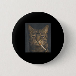 Funny Cat With Cigarette Sarcastic Meme Smoking Ca 6 Cm Round Badge