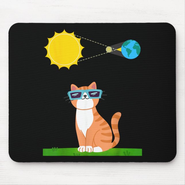 Funny cat with Eclipse Gles cat Owner Solar Mouse Mat (Front)