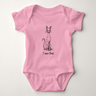 Funny Cat with Haughty Expression I Saw That Baby Bodysuit