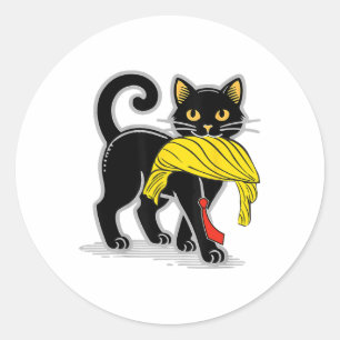 Funny Cat With Trump Hair Us Flag Vote Kamala Harr Classic Round Sticker