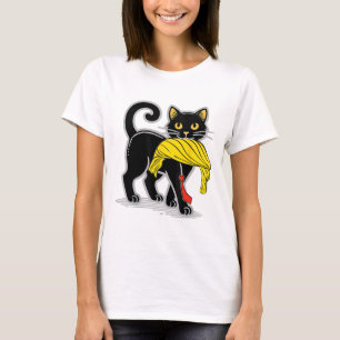 Funny Cat With Trump Hair Us Flag Vote Kamala Harr T-Shirt