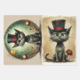 Funny Cat Wrapping Paper Sheet