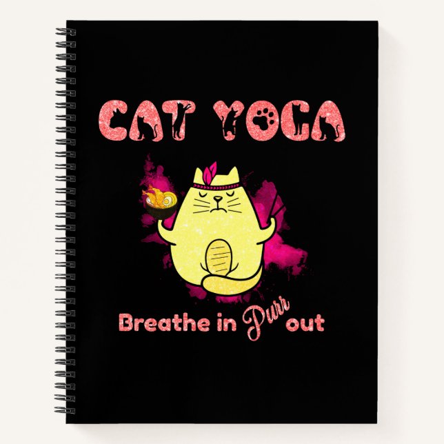 Funny Cat Yoga Notebook (Front)