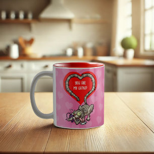 Funny Cat You Are My Catnip Alternative Valentine Two-Tone Coffee Mug