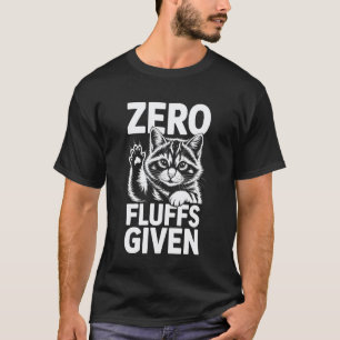 Funny Cat Zero Fluffs Given Sayings Sarcastic Cat T-Shirt