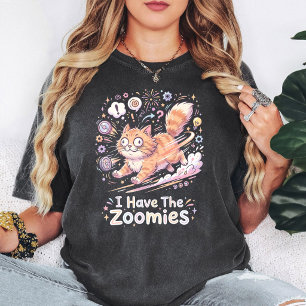 Funny Cat Zoomies Phrase Design T-Shirt