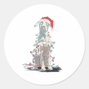 Funny Catahoula Leopard Dog Christmas Graphics Lig Classic Round Sticker
