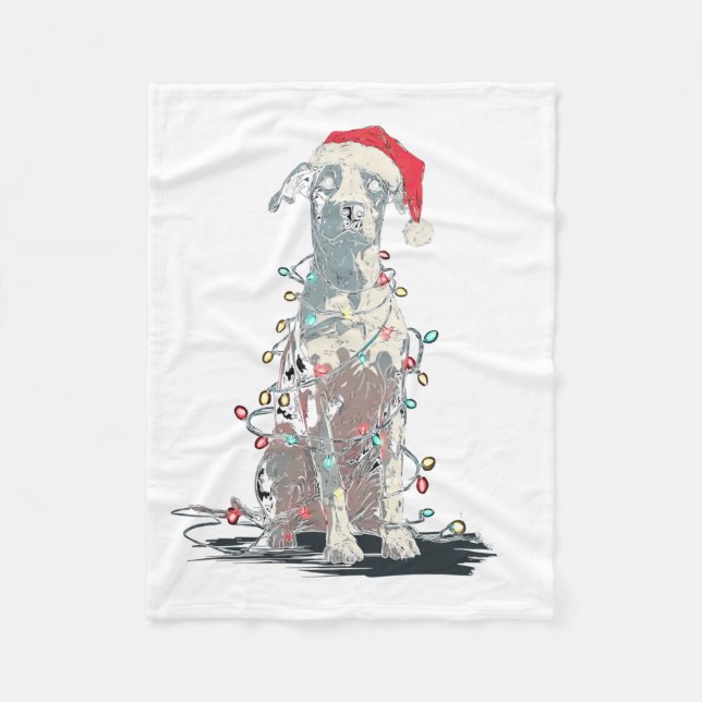 Funny Catahoula Leopard Dog Christmas Graphics Lig Fleece Blanket (Front)