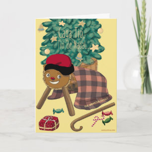 Funny catalan character Caga-Tió. Customisable Holiday Card