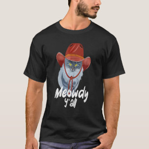 Funny Catboy Cowboy Western Country Cat Meme Meowd T-Shirt