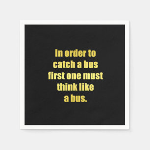 Funny Catch a Bus Joke Napkin