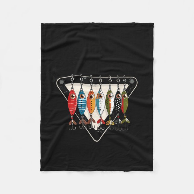 Funny Catch Ya Later Fishing Lure Angler Fisherman Fleece Blanket (Front)