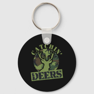 Funny Catchin' Deers Key Ring