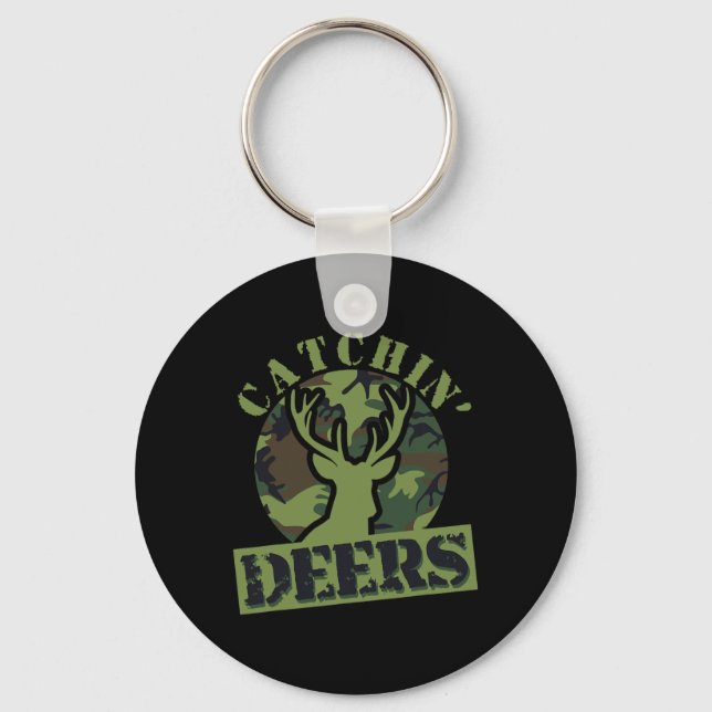 Funny Catchin' Deers  Key Ring (Front)
