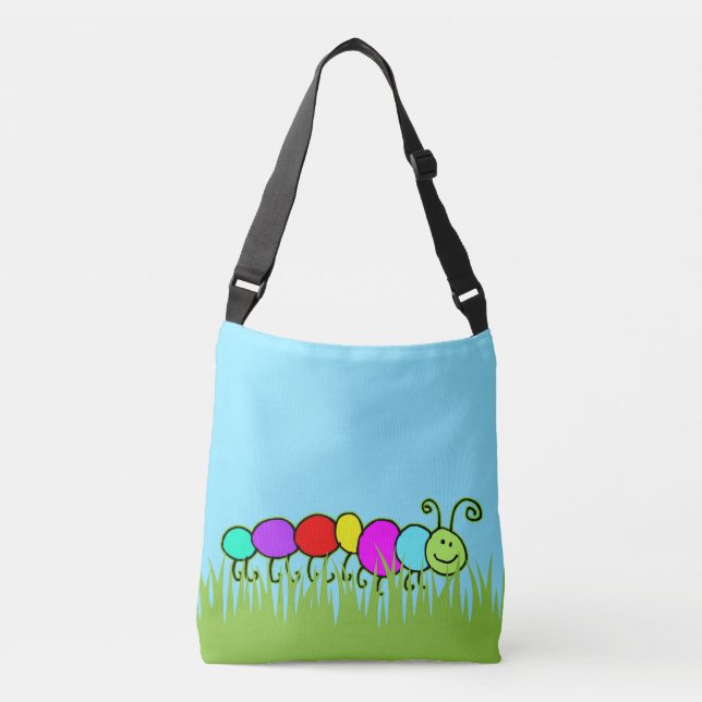 Funny Caterpillar Netty & grass Crossbody Bag (Front)