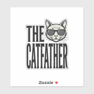 Funny Catfather Vintage Cat Quote Graphic Shirt_1