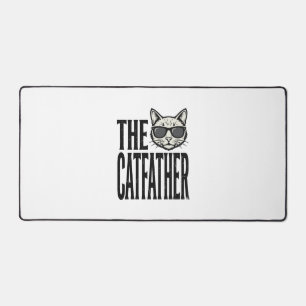 Funny Catfather Vintage Cat Quote Graphic Shirt_1 Desk Mat