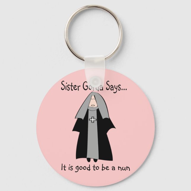 Funny Catholic Nun Gifts, "Sister Gorda" Key Ring (Front)