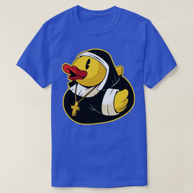 Funny Catholic Rubber Ducky T-Shirt (Design Front)