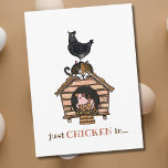 Funny Cats and Chickens Just Checking In Postcard<br><div class="desc">These sweet chickens and cats are ready to surprise your students (or loved ones!) with a funny message to keep in touch! Getting actual mail is such a special and fun way to let someone know you miss and are thinking of them! Perfect for teachers of young students during times...</div>