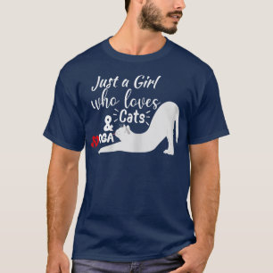 funny cats and yoga lovers quote with cool yoga ca T-Shirt