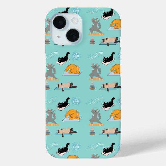 Funny Cats At Yoga Case-Mate iPhone Case (Back)