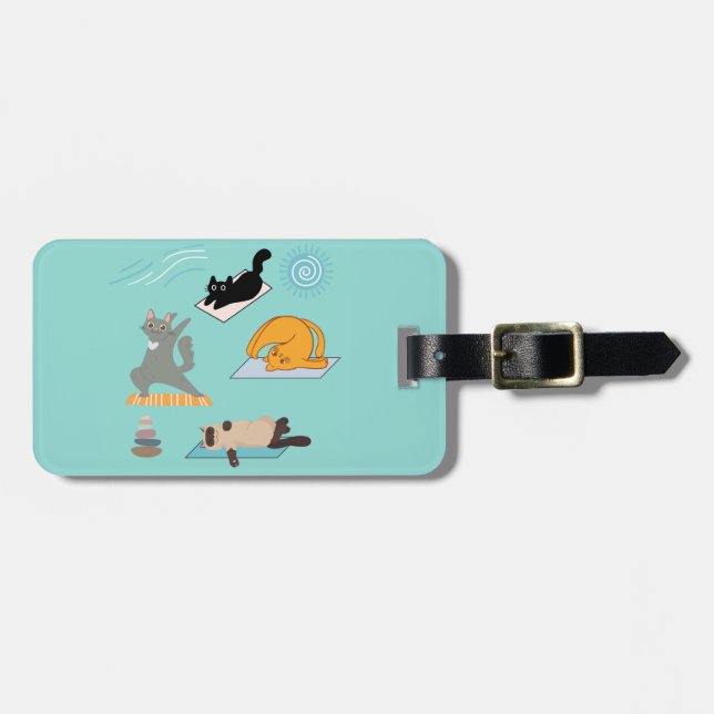  Funny Cats At Yoga Luggage Tag (Front Horizontal)
