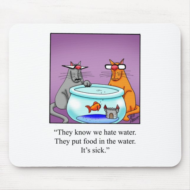 Funny Cats Cartoon Gift! Mouse Mat (Front)