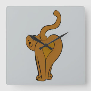 Funny Cats, Cat Tail Wall Clock