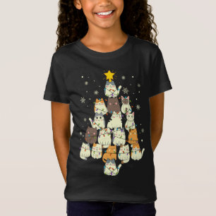 Funny Cats Christmas Tree T-Shirt