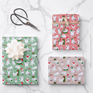 Funny Cats Christmas Wrapping Paper Sheet