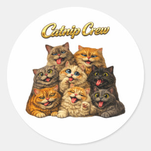 Funny Cats Classic Round Sticker