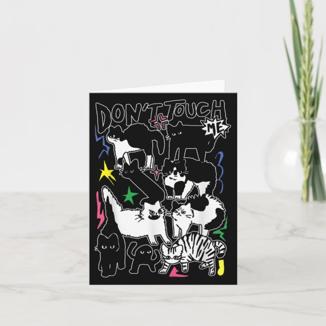 Funny Cats Don't Touch Me Cat Lovers Men Women  Card (Front)